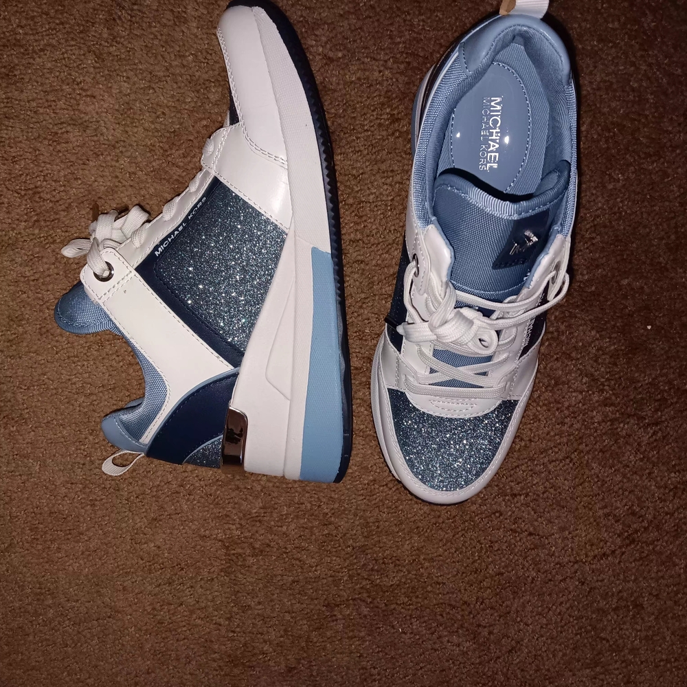 Michael Kors Blue and White Sneakers
